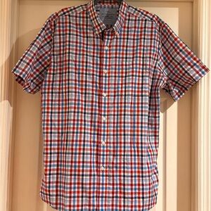 Saddlebred men’s button up short sleeved shirt size large EUC